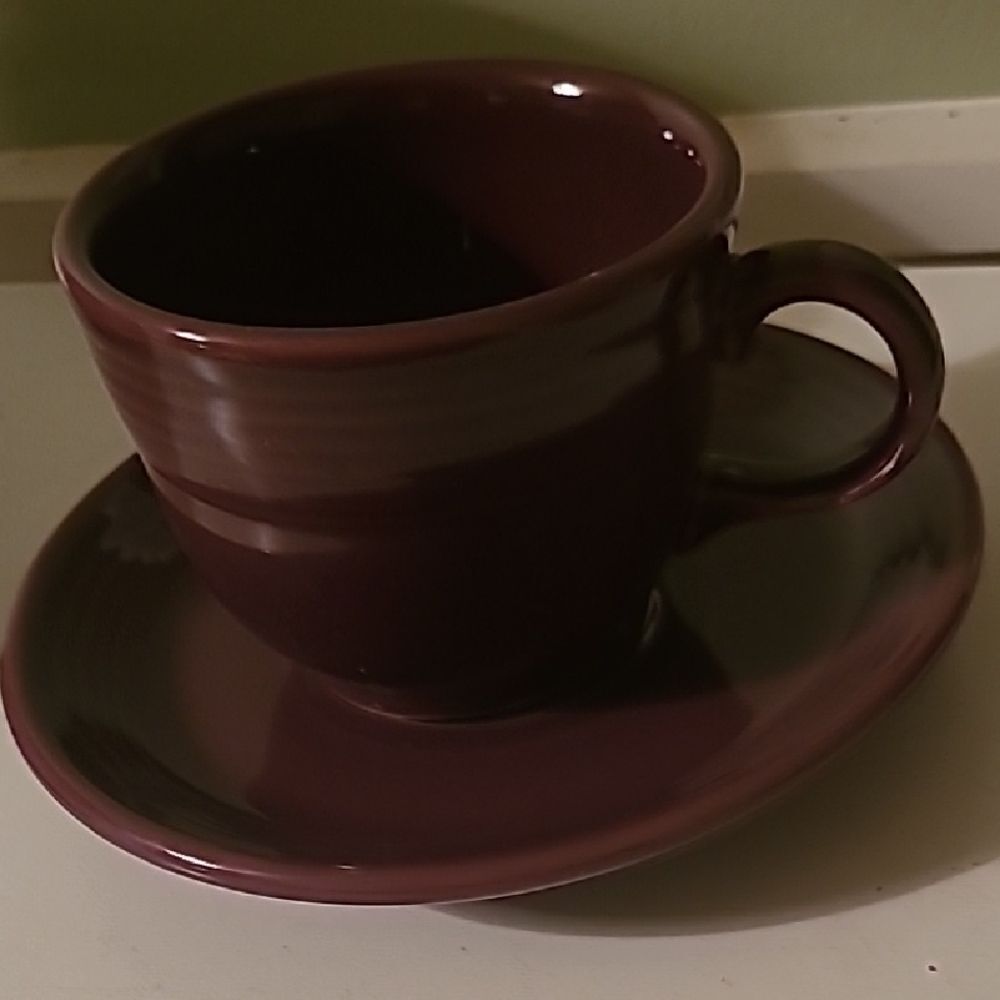 Fiestaware Purple Cup and Saucer Set